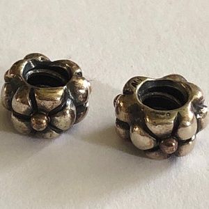 Pandora Two-tone Flower Spacers, Set of 2